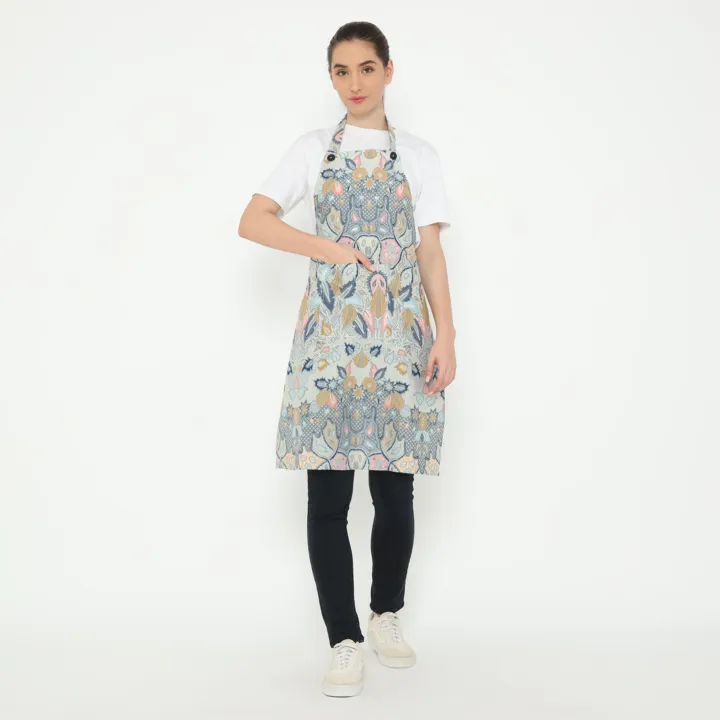 Batik Bloom Apron, handcrafted batik kitchen apron — detail 10