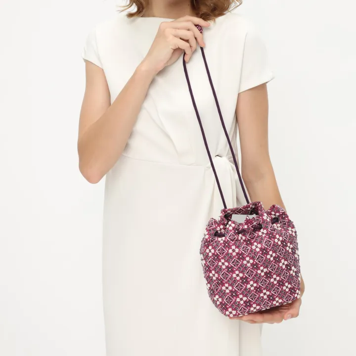 Amethyst Batik Charm, drawstring batik bag — detail 3