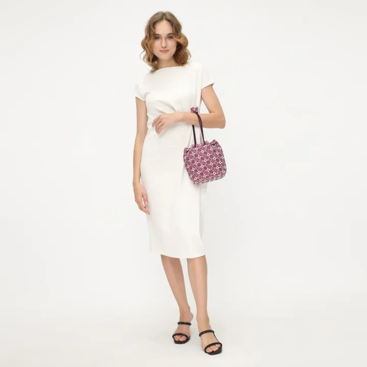Amethyst Batik Charm, drawstring batik bag — detail 4