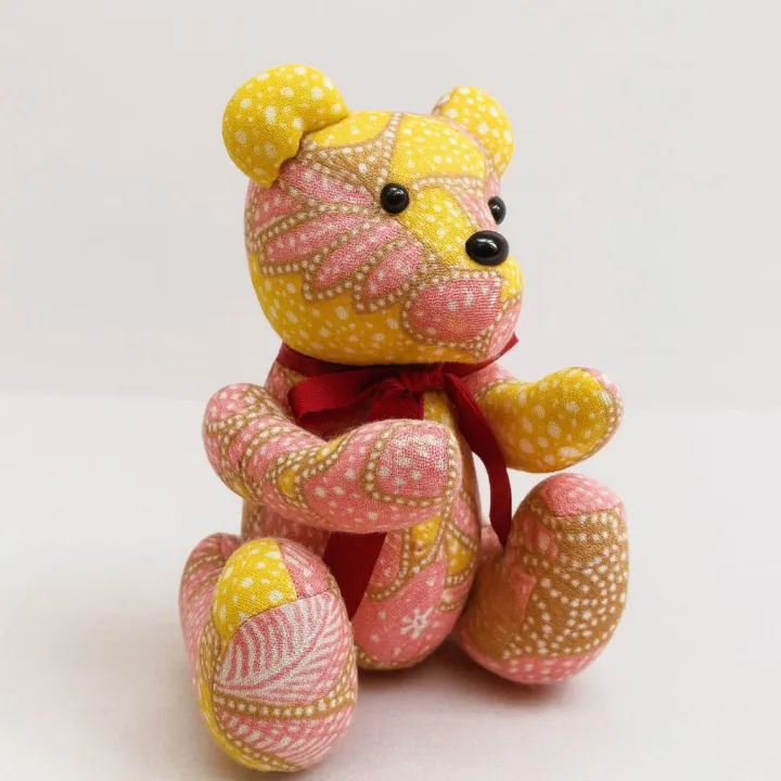 Batik Blossom Teddy, pastel batik teddy bear — detail 2