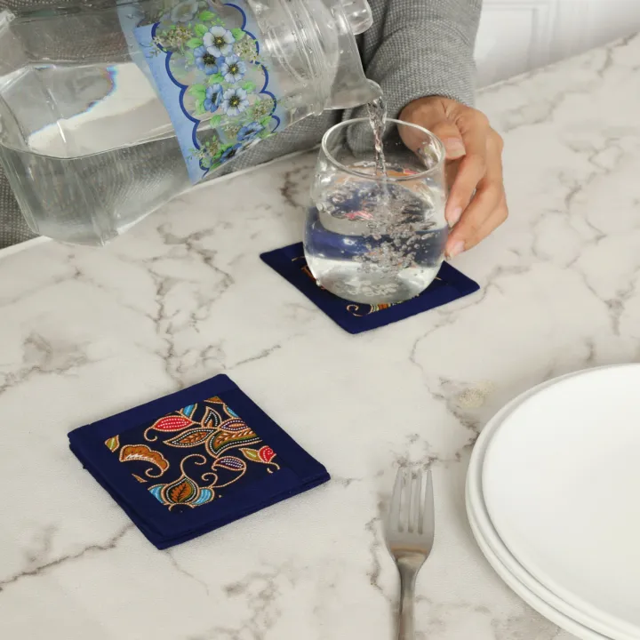 Handcrafted Batik Fabric Coasters — view 2