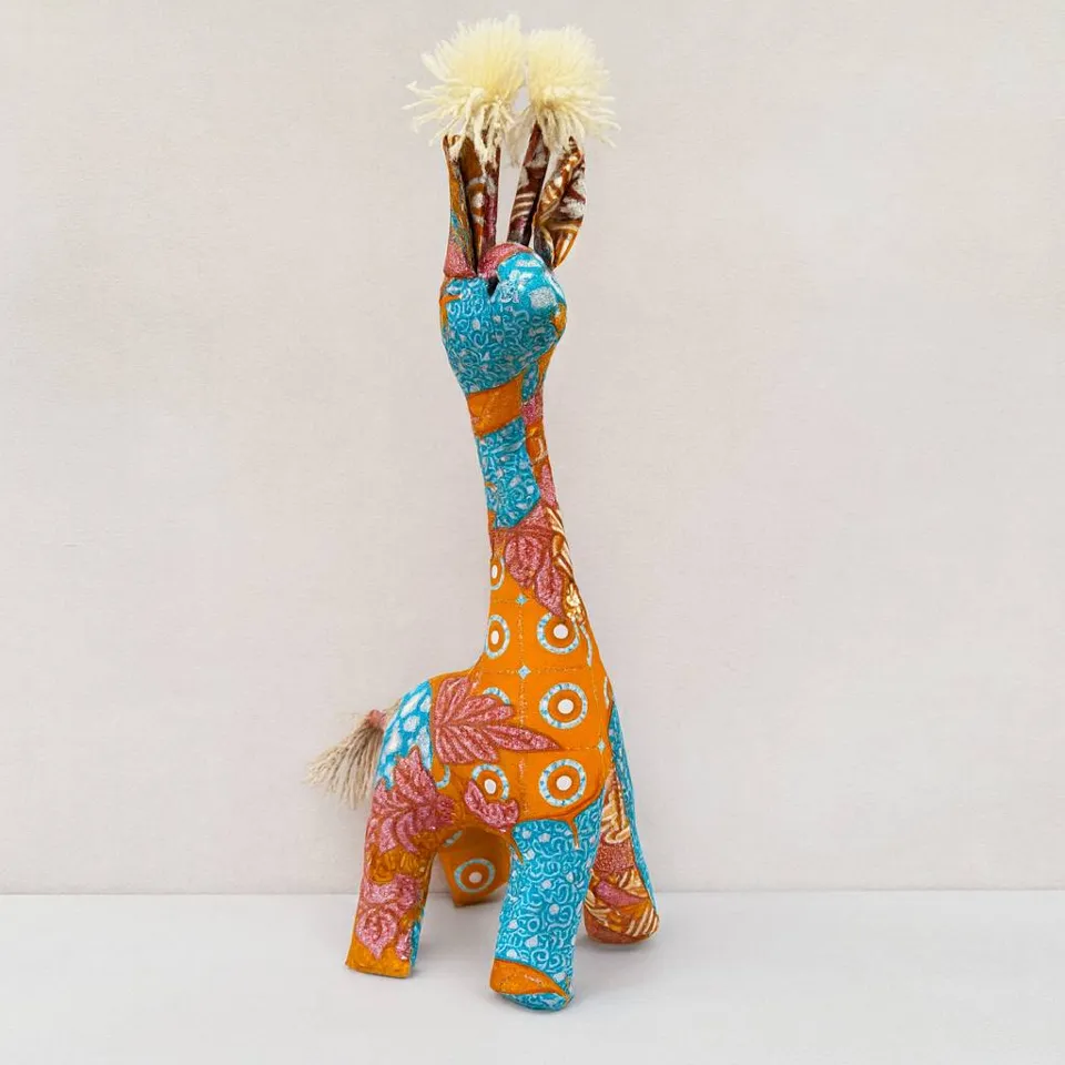 Batik Radiance Giraffe, yellow batik plush giraffe