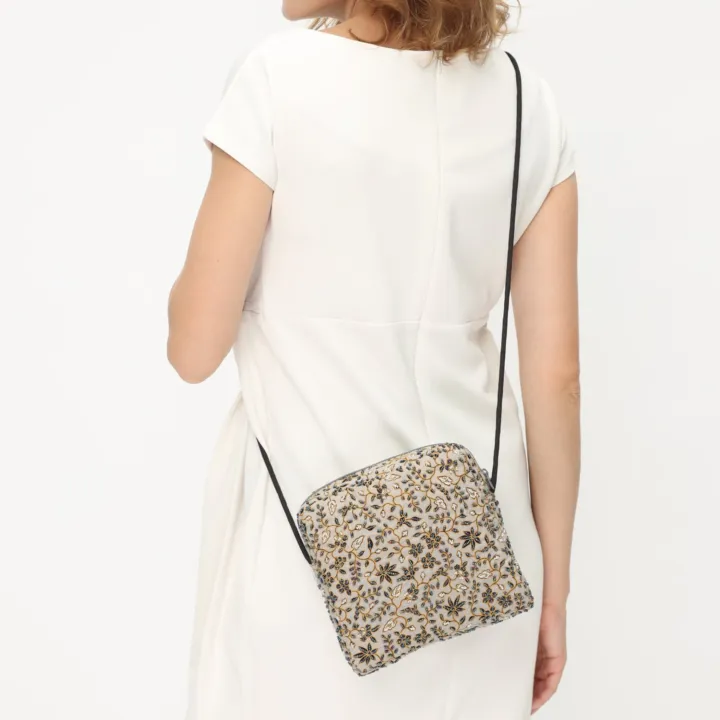 Timeless Floral Charm, batik crossbody sling bag — detail 3